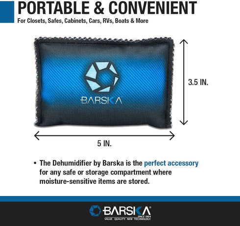 BARSKA Safe Moisture Absorber Dehumidifier for Home Closets, Safes, and Cars , Blue