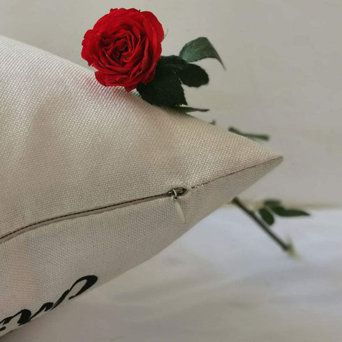 FIBEROMANCE Valentines Pillow Covers 18 x 18 Inch Load of Flower Car Bicyle Be Mine Decorative Cushion Cases Pillow Case for Sofa Couch Bedroom Car Spring Home Decor Cotton Square Pillowcase Set of 4