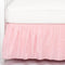 TILLYOU Crib Bed Skirt Dust Ruffle, 100% Natural Cotton, Nursery Crib Bedding Accessory Toddler Bedskirt for Baby Boys Girls, 14" Drop, Light Pink