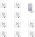 Adhesive Hooks.Heavy Duty Self Wall Hooks15lb(Max),Waterproof and Oilproof Transparent hooks11 Pack