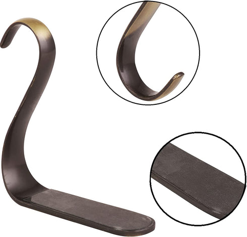 Party Decor&crafts Bronze Christmas Stocking Hangers for Mantle Set of 4 Anti-Slip Stocking Hooks for Fireplace- Stocking Holders for Fireplace New Year Christmas Party Decor (S-Bronze, 4)