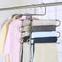 Myfolrena Pants Hangers Non Slip Updated S-Shaped 5 Layers Hangers Closet Space Saver for Jeans Scarf Tie Clothes(4-Pack)
