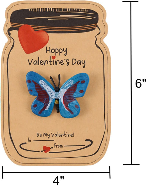 Valentines Day Gifts Cards for Kids, 30 Pack Love Bug Card Bulk with 10 Different Valentines Bugs Toy - Funny Children Valentine Exchange Cards for Boys Girls School Class Classroom Party Favors