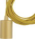 Globe Electric 69998 Emile 1-Light Plug-in Exposed Pendant, 15-ft Yellow Cloth Cord, in-Line On/Off Rocker Switch, Mellow Socket, 180"