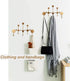 Coat Hooks Wall Mounted, Dedoot Metal Coat Rack 5-Hook Gold Heavy Duty Entryway Hook for Clothes Hat Key Towel and Bag