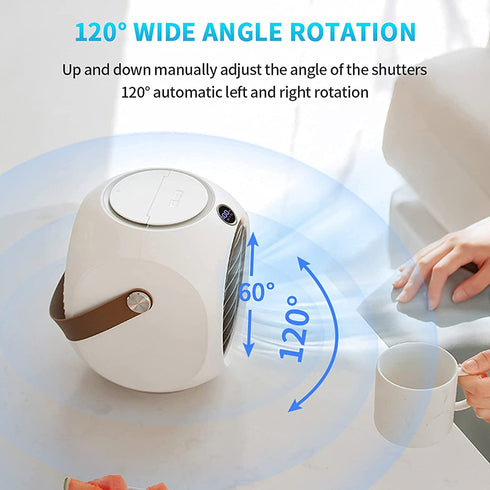 OKF Portable Air Conditioners 4000mAh - 3 in1 Air Conditioner Personal Air Conditioner Arctic Air with Warm Light, LED Display, Cooling Fans, 3 Speeds Air Humidifier, USB Port for Home Office Room