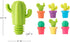 TrueZoo Cactus Wine Glass Charms and Drink Markers with Bottle Stopper Set, Silicone, Multicolor, Set of 7