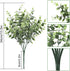 HATOKU 10pcs Artificial Greenery Stems Outdoor Plants, Artificial Plastic Eucalyptus Stems, Fake Greenery for Farmhouse Home Wedding Porch Garden Yard Decor