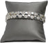 888 Display 4-Pieces Bracelet Watch Pillow Jewelry Displays (4" x 4", Steel Grey Faux Leather)