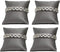 888 Display 4-Pieces Bracelet Watch Pillow Jewelry Displays (4" x 4", Steel Grey Faux Leather)