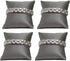 888 Display 4-Pieces Bracelet Watch Pillow Jewelry Displays (4" x 4", Steel Grey Faux Leather)