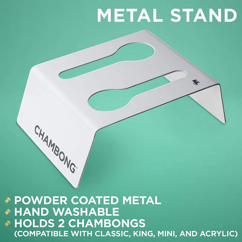 CHAMBONG Chambong Holder for Easy Refills White Powder Coated Steel Stand for All Chambong Sizes Holds 2 Pieces