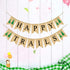 Amosfun HAPPY TRAILS Garland Swallowtail Banner Linen Flag Baby Birthday Decorative Bunting Supplies Party Garland for Festival Decorations