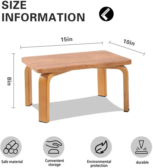 HOUCHICS Step Stool for Kids, WoodenStep Stool for Toddler Potty Training ,Wood Stool for Nursery Kitchen Toilet, Sturdy 210 lbs Capability, with Safety Non-Slip Pad,Children&Adults (Wooden)