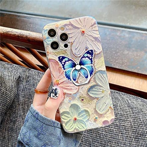 Butterfly Phone Ring Stand Holder ,Butterfly Phone Ring Holder Kickstand 360 Rotation Finger Ring Stand Phone Grip Compatible with iPhone,Samsung,LG,Sony,HTC and More(Butterfly Phone Ring Stand)