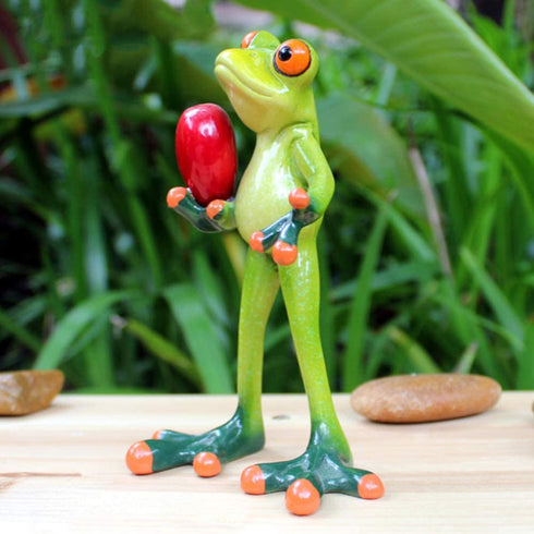 Dorlotou Frog Figurines Statue Cute Funny Frog Sculpture Love Gifts for Home Desk Decoration 6061