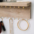 Byher Wall Mounted Jewelry Organizer with 24 Hooks - Rustic Wood Shelf Jewelry Display - Storage for Necklaces, Bracelets, Earrings, Bows (24 Hooks)