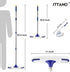 ITTAHO Scrub Brush with Long Handle,Grout Cleaner Brush and Small Cleaning Brush Set for Scrubbing Tile Marble Stone Bathroom Patio Garage Deck Floor Brush Cleaning