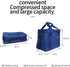 BLBL Insulated Cooler Bag,Collapsible fresh-keeping Bag, large Shopping Bags, Hot & Cold Food Delivery lunch lightweight, washable, Suitable for Camping, Picnic& Beach, Blue