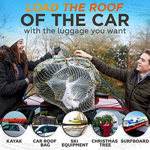 RoofPax 6 Rooftop Cargo Tie Down Hook Straps for Strapping Down Any Car Top Luggage. Waterproof, Attaches to Car Door Frame, Patent Registered, Extended Warranty!