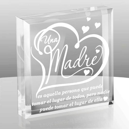 KATE POSH - A Mother is she who can take The Place of All Others but Whose Place no one Else can take (Spanish - UNA Madre) Spanish - Engraved Keepsake and Paperweight