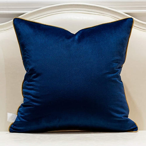 Avigers 20 x 20 Inches Navy Blue Gold Leather Striped Cushion Cases Luxury European Throw Pillow Covers Decorative Pillows for Couch Living Room Bedroom Car 50 x 50cm