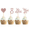 Donoter 48 Pcs Rose Gold He Asked She Said Yes Cupcake Toppers Diamond Ring Heart Cake Picks for Wedding Engagement Party Cake Decorations