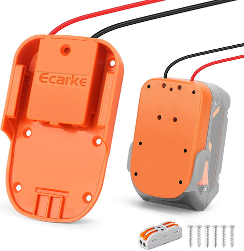 Ecarke Power Wheels Battery Adapter for Ridgid AEG 18V Hyper li-ion Battery DIY Dock Power Connector Battery Converter 12 Gauge Robotics for RC Toy Car Truck,e-Bike?with Wire Terminals?