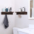 Coat Rack Wall Mount with Shelf Coat Racks with Hooks Bathroom Shelf with Hooks Entryway Coat Rack Organizer for Hanging Hat Keys Set of 2, Expresso