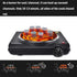 Single Hot Plate Charcoal Coal Burner Electric Stove Portable Fast Heating with Adjustable Temperature Control & Stainless Steel Grill for Cooking Camping (1000W)