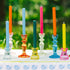 Talking Tables Blue Glass Candlestick Holder Taper Candle Stand for Indoor or Outdoor Dining, Elegant Dinner Party Decorations, Birthday, Garden, Wedding, Home D©cor