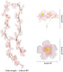 CEWOR 4pcs Artificial Cherry Blossom Flower Vines Hanging Silk Flowers Garland for Wedding Party Home Decor Japanese Kawaii Decor