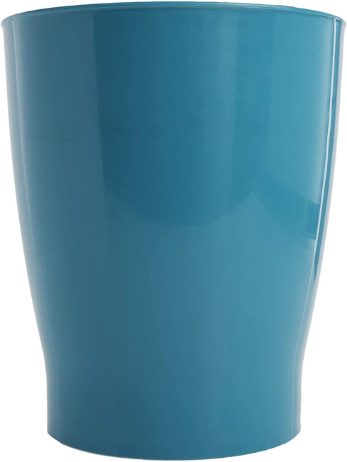 iDesign 19948 Franklin Wastebasket Trash Can, Waste Basket Garbage Can for Bathroom, Bedroom, Kitchen, Home Office, Dorm, College, Teal Blue