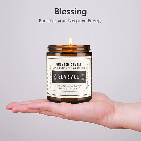 Sage Candles for Cleansing,2 Pack Soy Candles for Home Scented,14.4 Oz 100H Burning, Scented Candles Gift Set for Women Mother's Day Birthday Thanksgiving