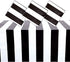 Plastic Tablecloth for Birthday Party, Black and White Stripes (54 x 108 in, 3 Pack)