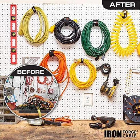 Extension Cord Wrap Organizer, 4 Pack of Elastic Storage Straps - 24 Inch Stretchy Hook and Loop Cinch Straps for Power Cables, Hoses, Ropes, and More