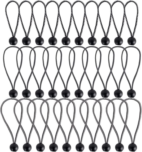 Qtimal 30 Pack Ball Bungee Cords, Includes 6, 9, 11 Inch Heavy Duty Gazebo Tarp Tie Down Cords, High Elastic UV Resistant Bungee Cords with Balls for Shelter, Canopy, Cargo, Screen