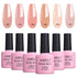 AIMEILI Builder Base Sheer Color Gel, No Need Slip Solution Builder Extension, Soak Off Gel Nail Polish 6pcs X 10ml - Kit Set 34