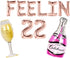 LaVenty Set of 3 FEELIN 22 Balloons 22nd Birthday Decoration FEELIN 22 Banner 22nd Birthday Supplies