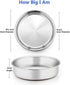 8 Inch Cake Pan Set of 4, E-far Stainless Steel Round Layer Cake Baking Pans, Non-Toxic & Healthy, Mirror Finish & Dishwasher Safe