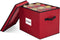 WBHome Christmas Ornament Storage Box with Removable Lid, 4'' Compartment Storage Container with Adjustable Dividers, Keeps 36 Holiday Ornaments & Decoration Accessories, Red