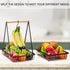 BUSKYI 2-Tier Fruit Basket for Kitchen - Countertop Fruit and Vegetable Storage Fruit Bowl with Banana Hanger , Black