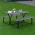Fitable Outdoor Indoor Picnic Table Cover Waterproof Vinyl Fitted Table Cover with Bench Covers 3pcs Set Flannel Backing Tablecloth 30"*72" for Picnic/Travel/Holiday/Party/Folding Table Silver Grey