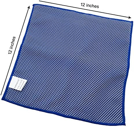 Microfiber Dish Cloth Kitchen Cleaning Rags with Net Poly Scour Side for Washing 12" x 12" 6 Pack (Green and Blue)