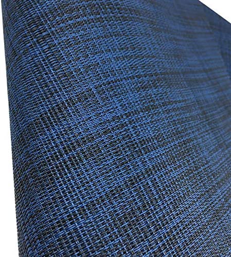 Wedge Placemats Set of 4 Vinyl Placemats for Round Tables Woven Non-Slip Heat-Resistant Easy to Clean Wipeable Washable Dinner Table Mats?Navy Blue?