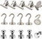 Refrigerator Magnets Kits - Aovon Magnetic Push Pins/ Magnetic Clips/ Magnetic Hooks with Rust-Resistant Nickel Coating for School, Home, Office and Travel Use