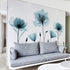 M ACHOOSE Blue Flower Wall Decals Wall Stickers Peel and Stick Removable Decal Stick DIY Wall Art Murals Home Wall Decor for Bedroom Living Room Classroom Office Wall Decaoration