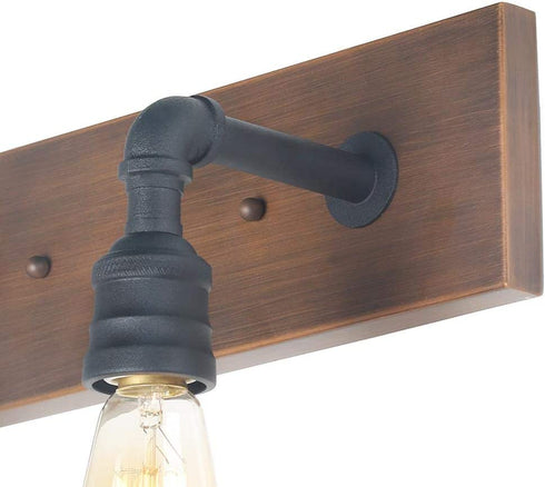 LNC 2-Light Vanity Lights Wall Sconce Black Wall Lamp Industrial Bathroom Wall Lighting