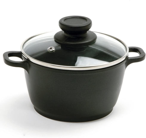 Norpro 1 Quart Nonstick Mini Pot with Vented, Tempered Glass Lid, Shown