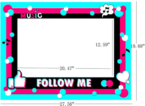 Musical Photo Booth Frame Musical Themed Party Photo Booth Prop for Girls Social Party Favor Masquerade Photo Props Tik Birthday Social Party